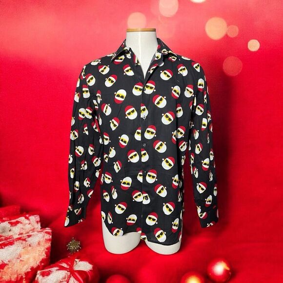 North Pole Trading Co Mens Christmas Santa Shirt Button Down - Picture 1 of 11